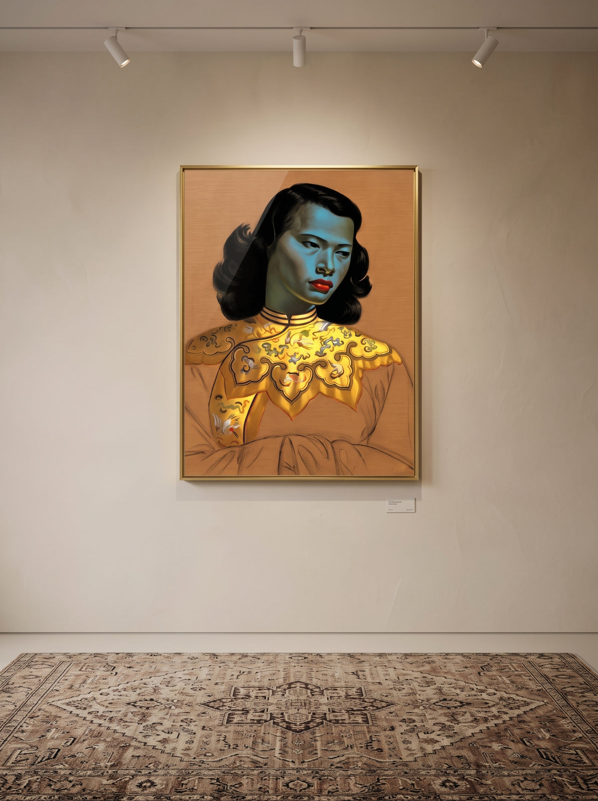 "Azure Elegance" Vintage Chinese Girl (The Green Lady)