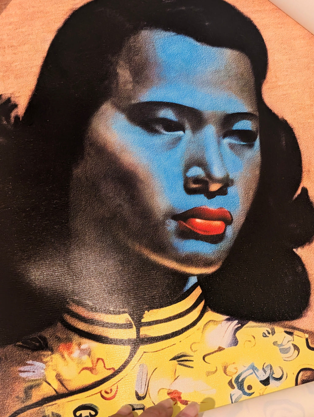 "Azure Elegance" Vintage Chinese Girl (The Green Lady)